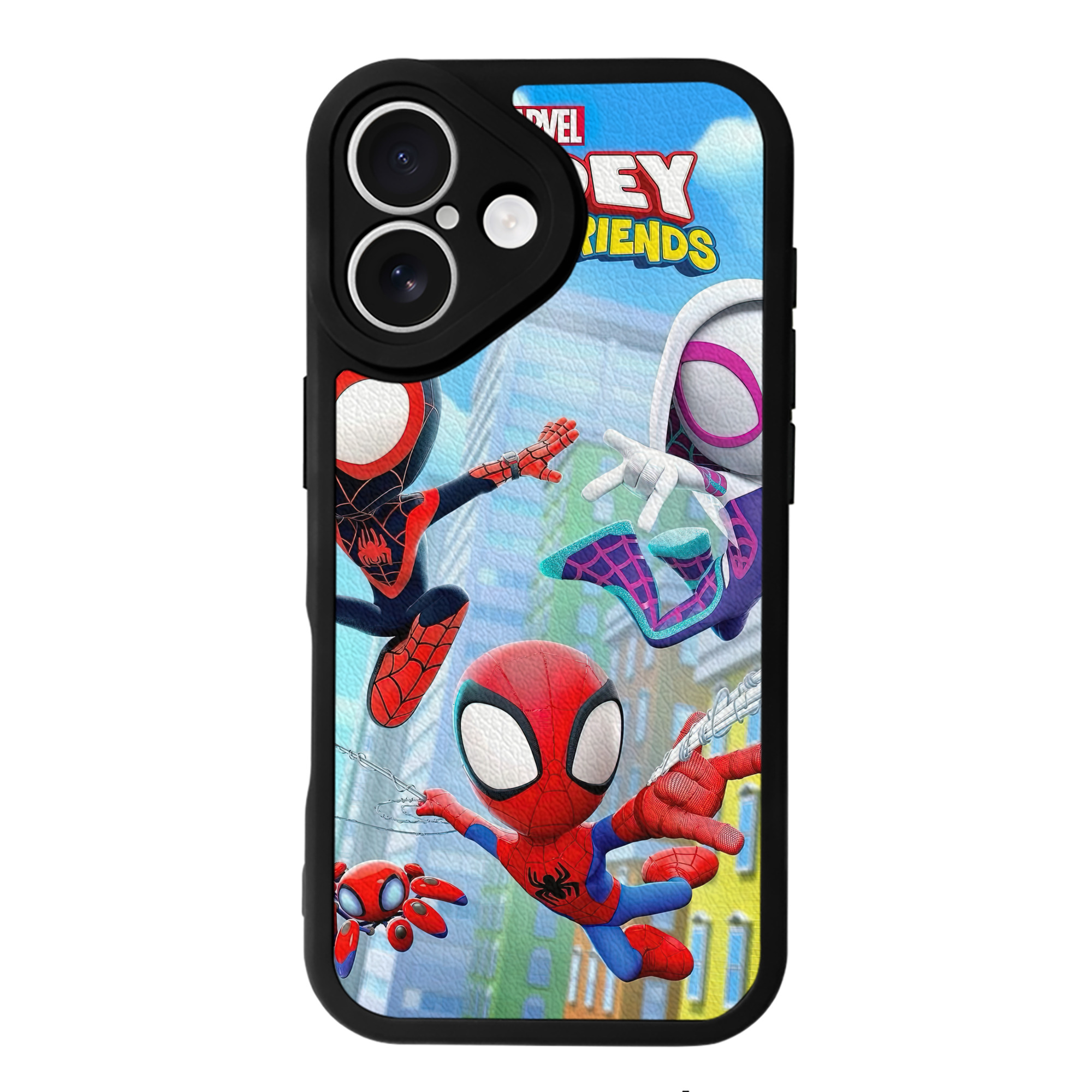 （画像用） Spider Man スパイダーマン 【iPhone 16シリーズ対応】シリコンスマホケース（レザー調） 材質：シリコン